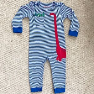 Joules Striped Dinosaur Romper - size 18-24M